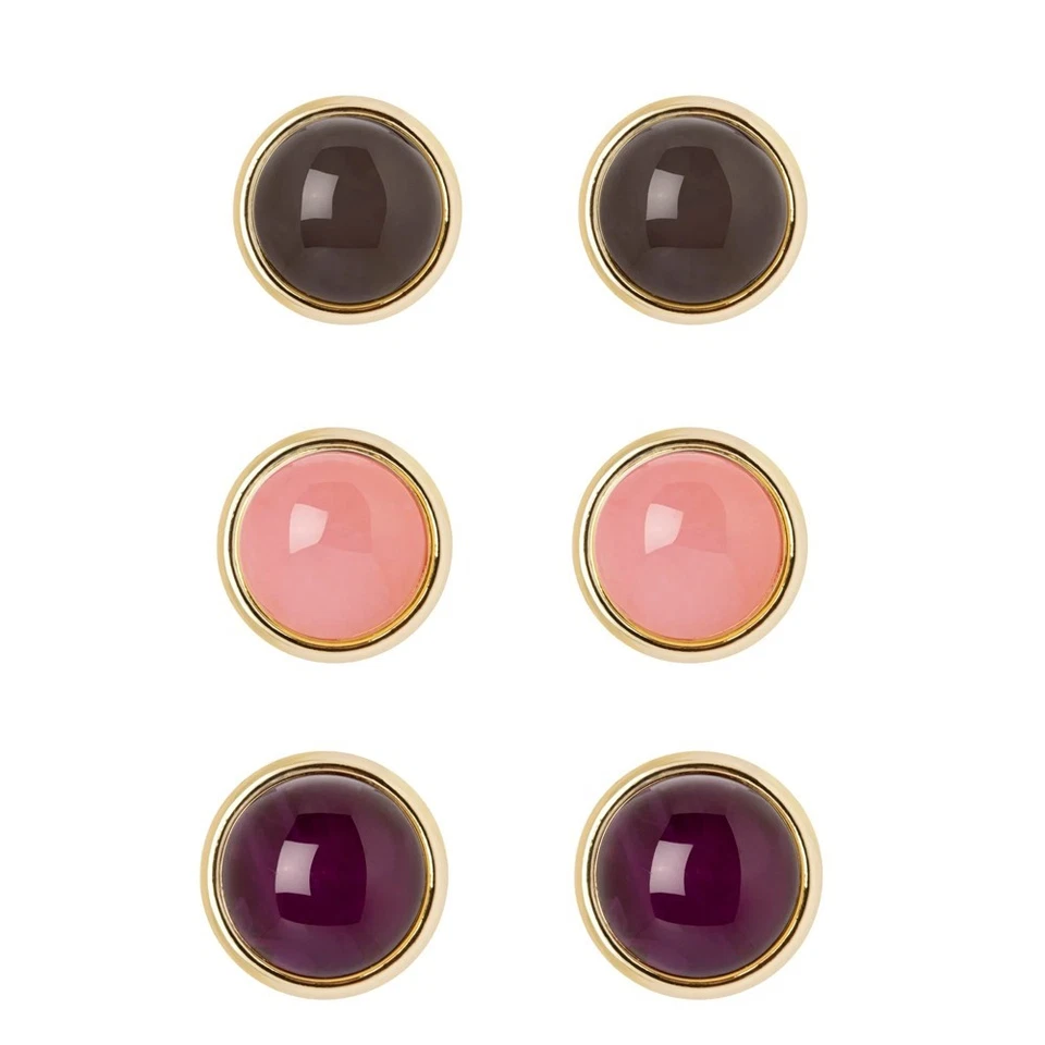 SODINI Ohrringe Ester 832214 Mit Halbkugelförmigem Cabochon In Goldfassung - Bild 1 von 1