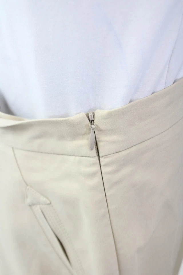 Falda Lafayette 148 New York Mujer Cremallera Lateral Hasta la Rodilla Línea A Beige Talla 22 Foto 3 de 4