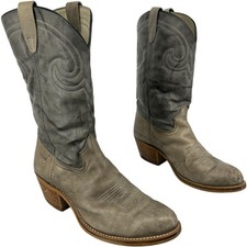 VTG Men's Two Tone Gray Leather Texas All American Made Western Boots 10.5 EE