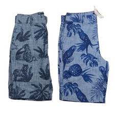 The Childrens Place Boys Shorts Size 8 Blue Chino Khaki Tropical Lot of 2