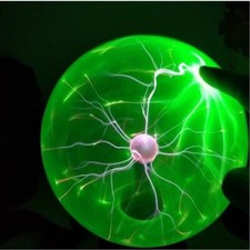 Touch Sound Sensitive Glass Plasma Ball Lamp Crystal Green Color Globe Design...