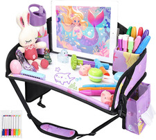Kids Travel Tray for Car Airplane - Toddler Car Seat Table Tray, Road Trip Essen