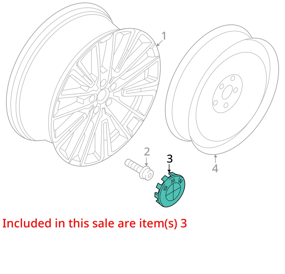 Juego de 4 cubiertas centrales de rueda BMW 50 aniversario OEM Foto 3 de 4