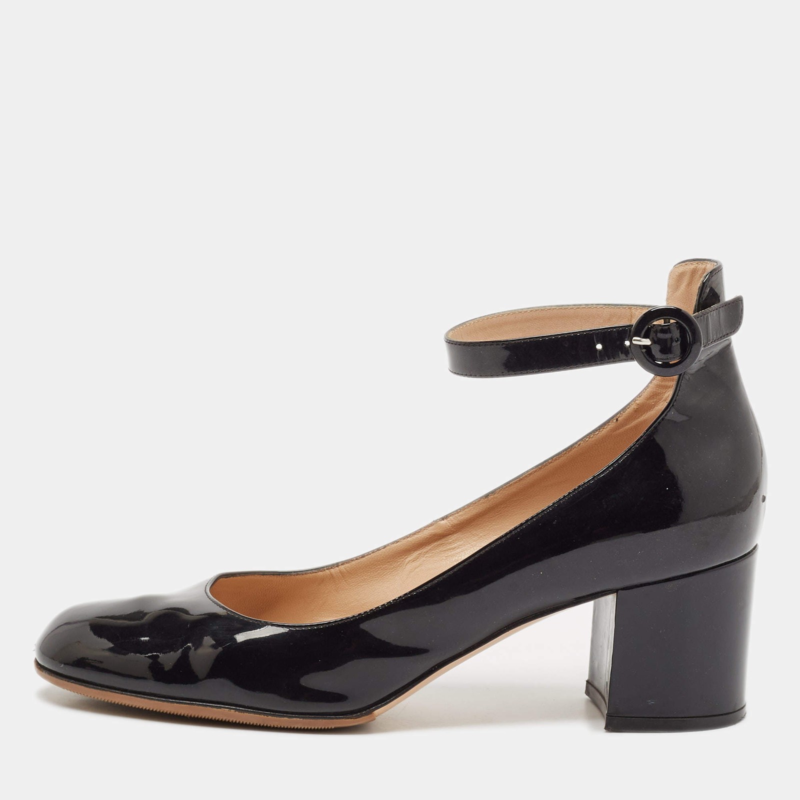 Gianvito Rossi Black Patent Leather Mary Jane Pumps Size 41