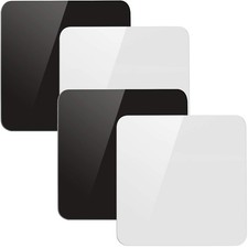 4 Pack 12 x 12 Inch Acrylic White Black Product Photography Backdrops, 30x30c...