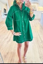 3/4 Sleeve Button Down Dress Women’s Large Bancuy
