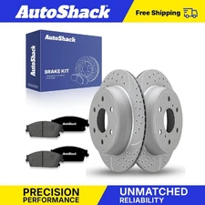 Rear Drilled Slotted Brake Rotors Premium Ceramic Pads for Chevy Tahoe V8