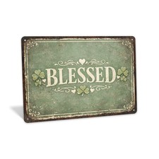 Rustic Blessed Sign, Irish Farmhouse Decor, Celtic Wall Art, St Patricks Decor