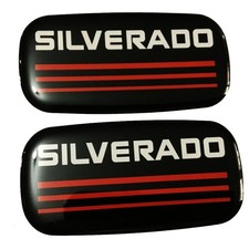 2pc Roof Pillar Cab Side Emblems Nameplates For 1999- 2007 Silverado Red