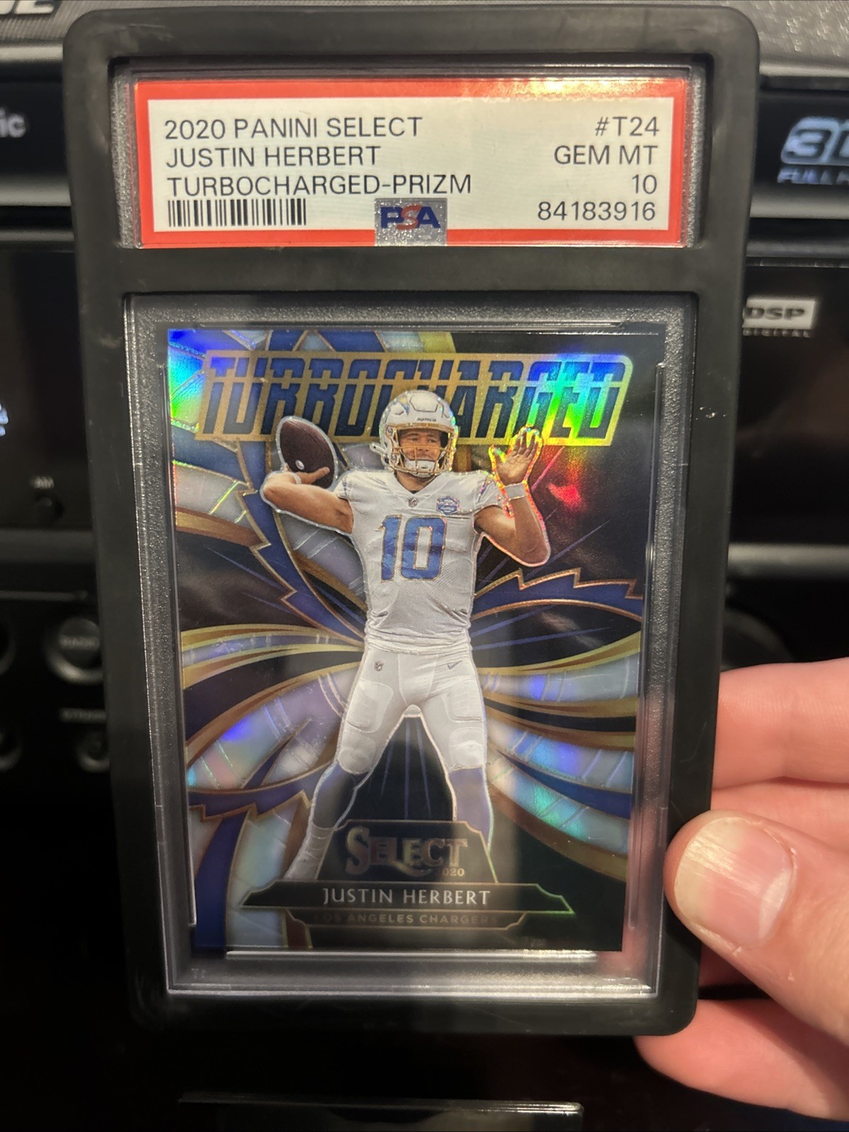 2020 Panini Select Turbocharged Justin Herbert #T24 Silver Prizm (RC) PSA 10