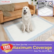 PETSWORLD Jumbo Dog Pee Pads 43x74 Leak-Proof Odor Control Large XL