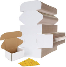 75 Pack 6X4X3 Small Shipping Boxes, White Corrugated Cardboard Mailer Bo