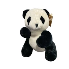 Vintage Gund Panda Bear Plush Lei Ling 9” Jointed 1982 Stuffed Toy