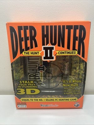 Deer Hunter II The Hunt Continues 3D Hunting - Vintage big Box PC Game Win 95