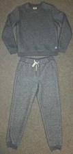 Marine Layer Light Heather Gray Corbet Quilted Sweatshirt Jogger Suit Mens Small