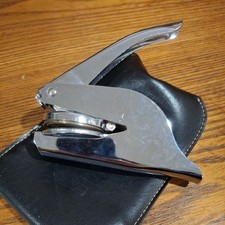 Iowa St Notary Public Official Pocket Seal Embosser Stamp With Case Vintage