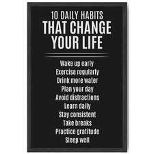 Inspirational Quotes Motivational Poster Black Edition Framed Wall Art 11x17