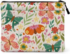 Whimsical Butterfly Floral Print Laptop Sleeve for 13-13.3 inch Laptops