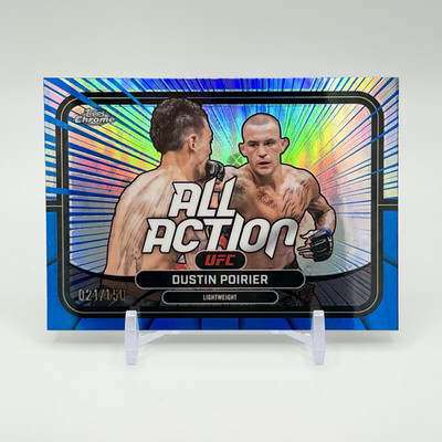 Topps Chrome UFC All-Action Dustin Poirier 2026 #AA-18 Blue Refractor /150