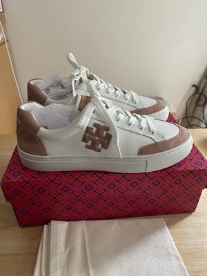 NIB Tory Burch Color Block Sneaker Bari Nappa In Pink Moon/Malva