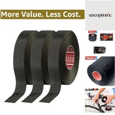 3 Tesa 51036 PET Cloth High Heat Electrical Tape for Wire Harness, Cables for...