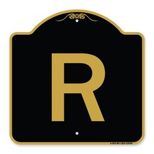 Designer Series - Sign with Letter R Heavy Gauge Aluminum Architectural Sign