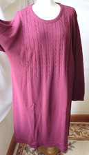 SARA MORGAN WOMAN'S MAROON SWEATER DRESS LONG SLEEVE ROUND NECK CABLE KNIT XXP