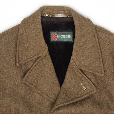 ビンテージ 60s McGREGOR カデットコート ウール　 conmar VTG 1960s McGregor Coat Mens 40 Solid Brown Wool Blend Insulated