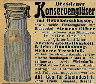Werbung/Reklame 1915 : DRESDENER KONSERVENGLÄSER SIEMENS DRESDEN
