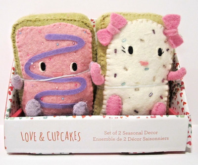 Love and Cupcakes Set of 2 Pink & Purple Pop Tarts Valentines Day NEW
