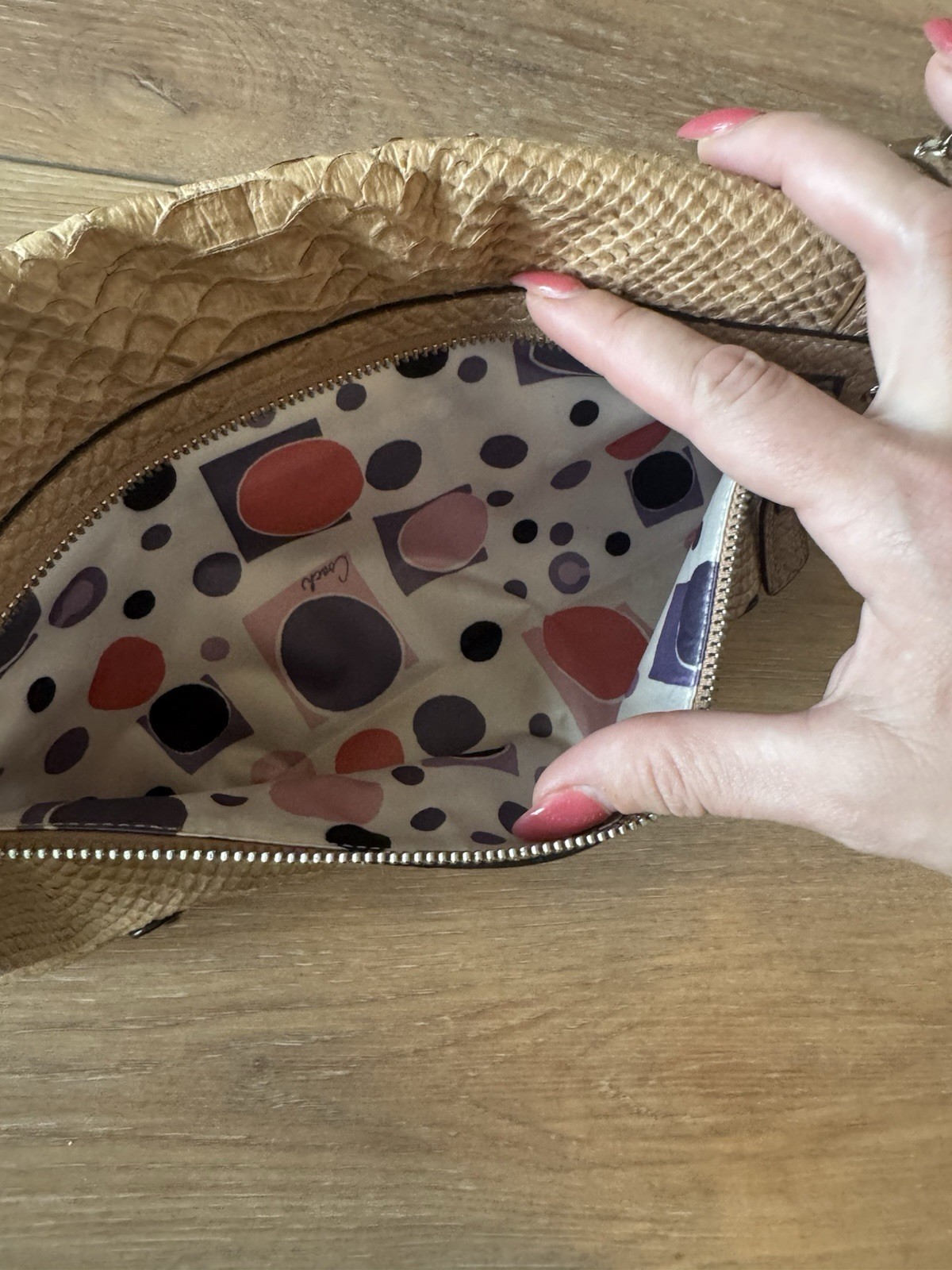 Y2K Coach 14802 Python Embossed Leather Beige Sho… - image 14