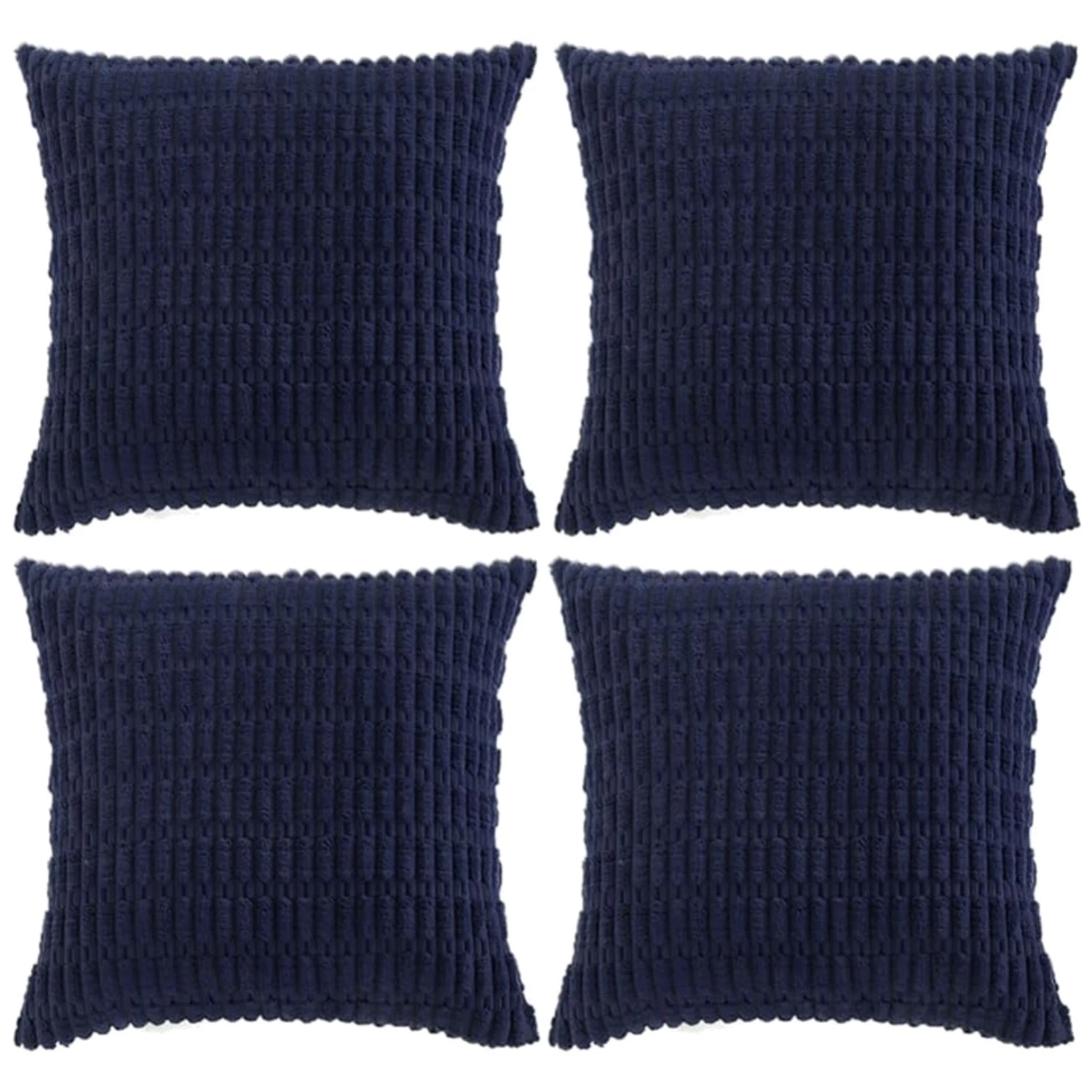 Modern Farmhouse Decorative Pillow Cases, Set of 4, Corduroy