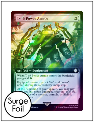 1x T-45 Power Armor, Surge Foil, Extended Art, Fallout, Magic MTG NM
