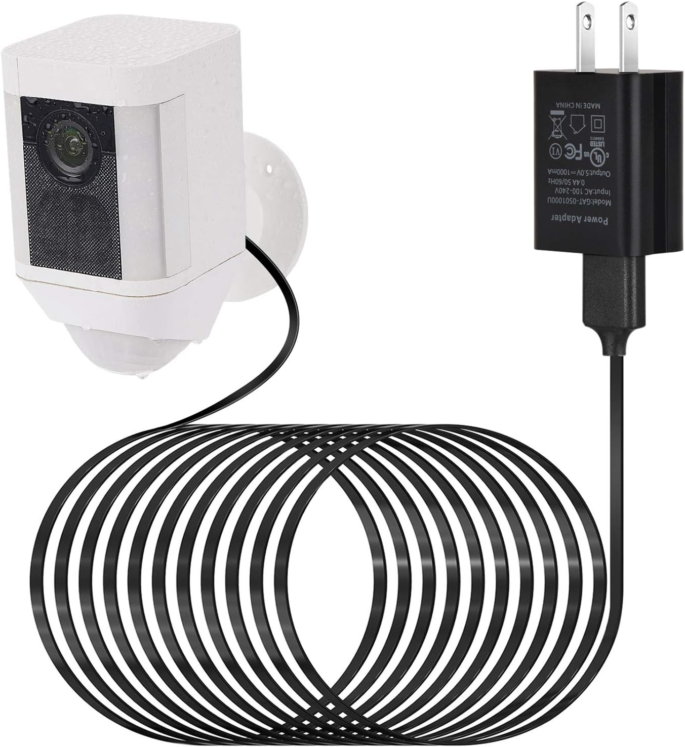 Power Adapter for Ring Spotlight Cam Battery, with 25Ft/7.5M Weatherproof Outdoo