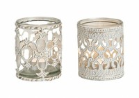 Windlicht Barock Aus Glas, 2 Er Set, Teelicht