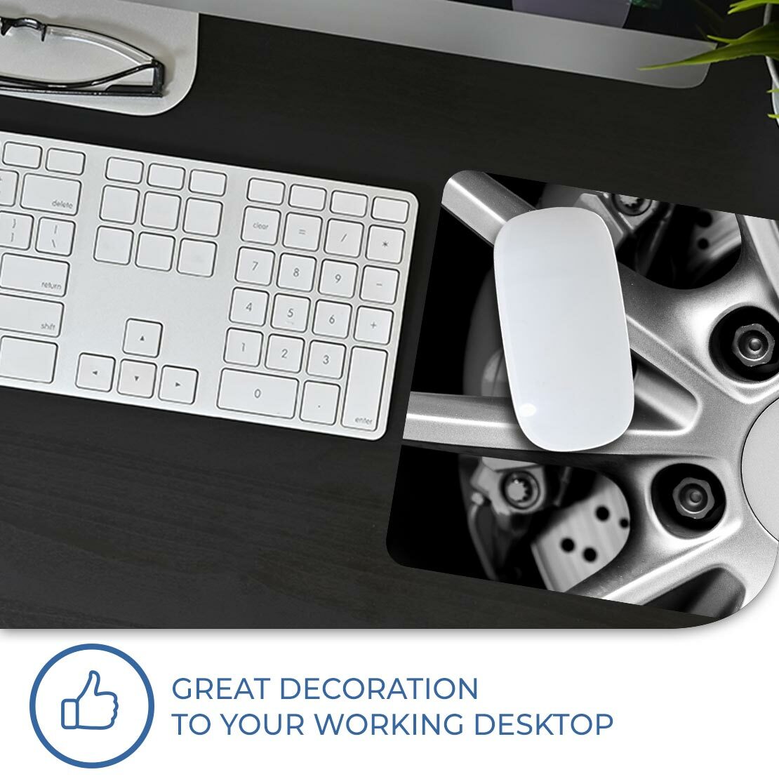 Destination Vinyl ltd - Tappetino Mouse Rettangolare Bw - Pinza Freno Cerchi in Lega Auto #36767 - Miniatura 5