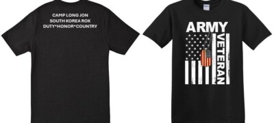 CAMP LONG JON* SOUTH KOREA ROK* TAG*2-SIDED SHIRT*VINYL*OFFICIALLY LICENSED