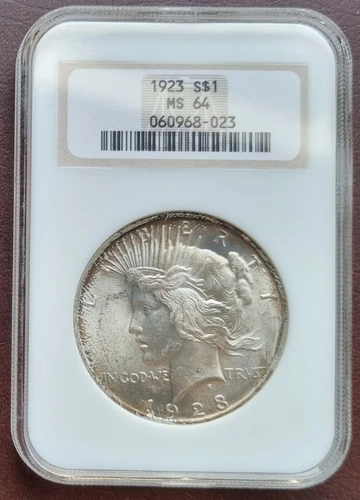 1923 Peace Dollar $1 NGC MS64 UNCIRCULATED OLD NGC SLAB #65264