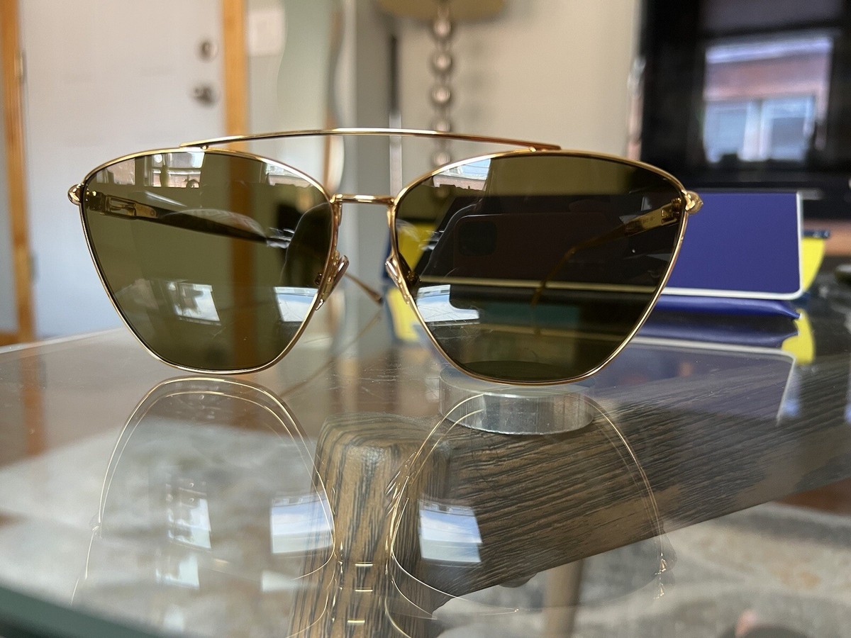 Fendi FF 0438/S Aviator Sunglasses Gold Frame Gradient Lens 64mm Authentic RARE Genuine FENDI EYELINE Gold Mirror Aviator Shield  main image 2