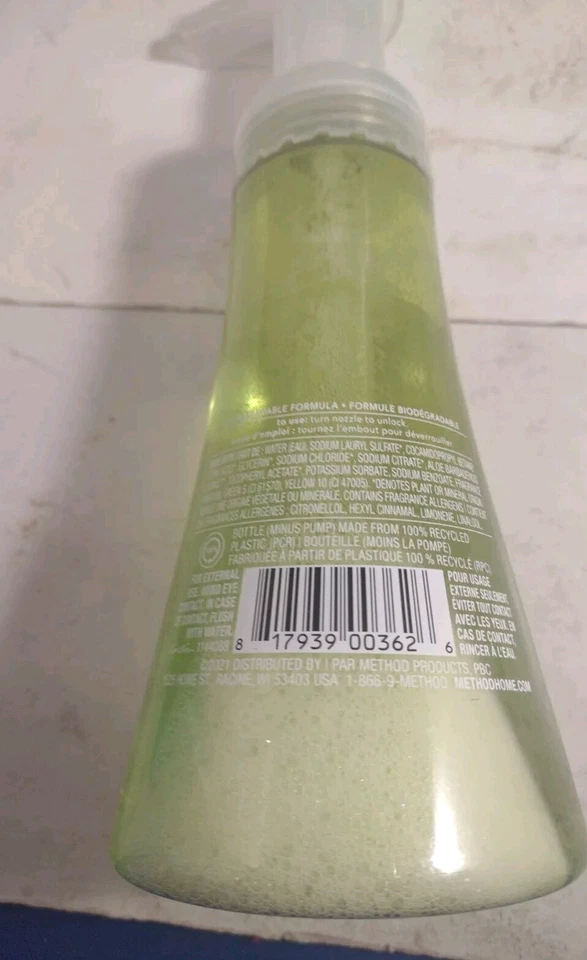 Método espuma lavado a mano té verde y aloe y 2 cascadas bomba lavado a mano botella 3 P Foto 3 de 4