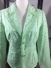 Harold's Women's Size 6 Mint Green 100 % Cotton Lace Fully Lined Dressy Jacket