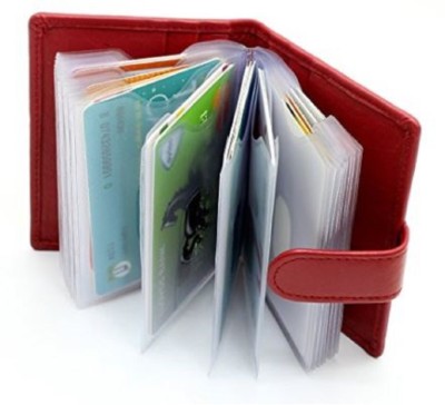 card wallet with plastic sleeves HUDSON Leather Bifold Credit/Business Card Holder with double up durable  plastic sleeves main image 1