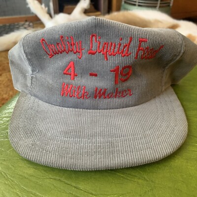 NOS Vintage Quality Liquid Feed Corduroy Hat USA MADE 419 Milk Maker Farm Grass