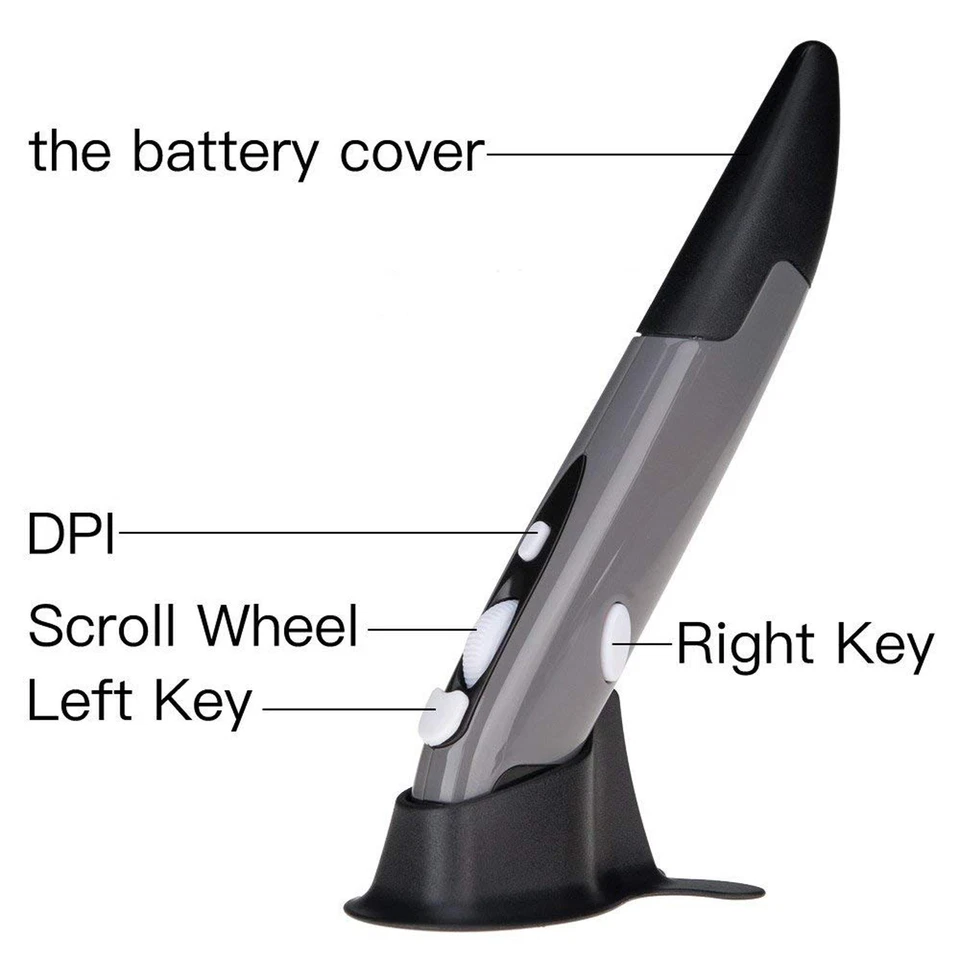 Wireless Pen Mouse 2.4GHZ USB Optical Pen Mouse Handwriting Mini Mice for Laptop - Image 3 of 4