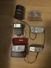 Camera Flash Lot Of 4 Vintage Plus Lens