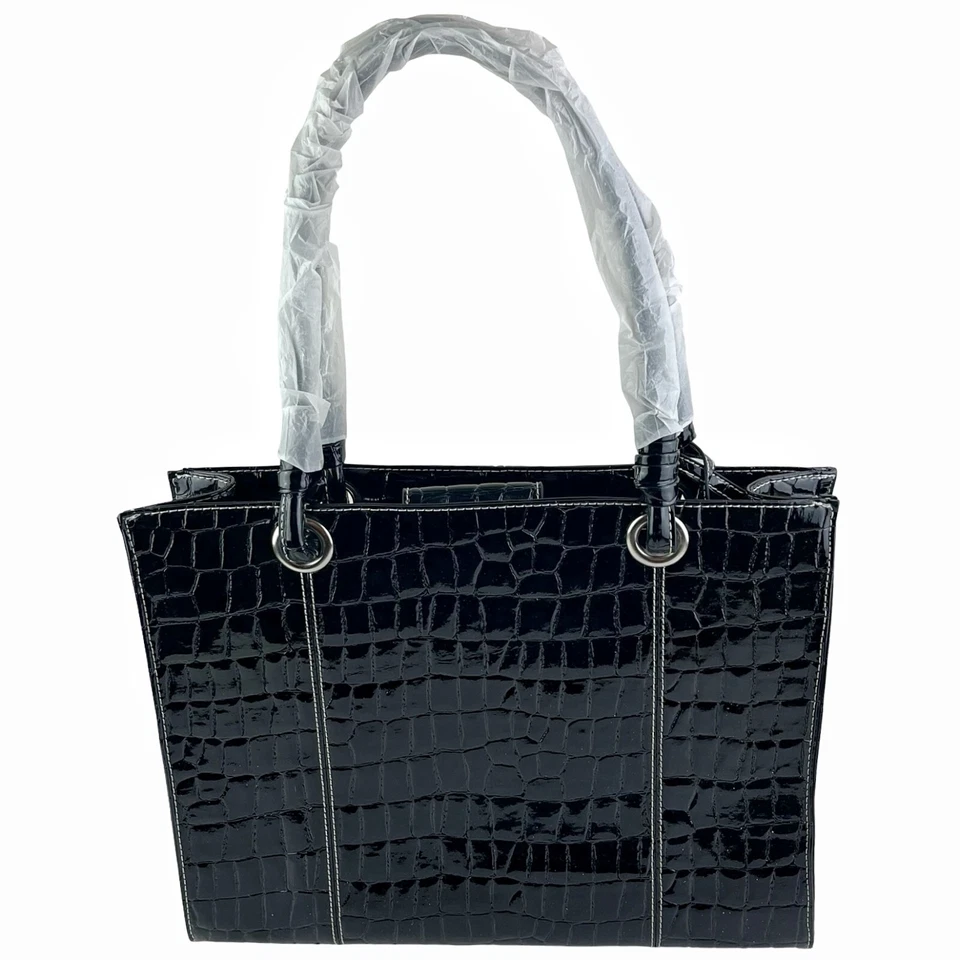 Сумка для ноутбука Mcklein США Elena искусственная кожа сумка с короткими ручками экзотический принт глянцевая черная 16 дюймов - Изображение 3 из 4