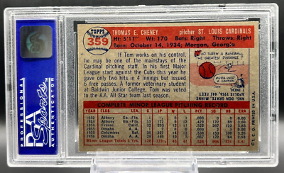 1957 Topps Baseball Tom Cheney PSA 7 NM St. Louis Cardinals Card