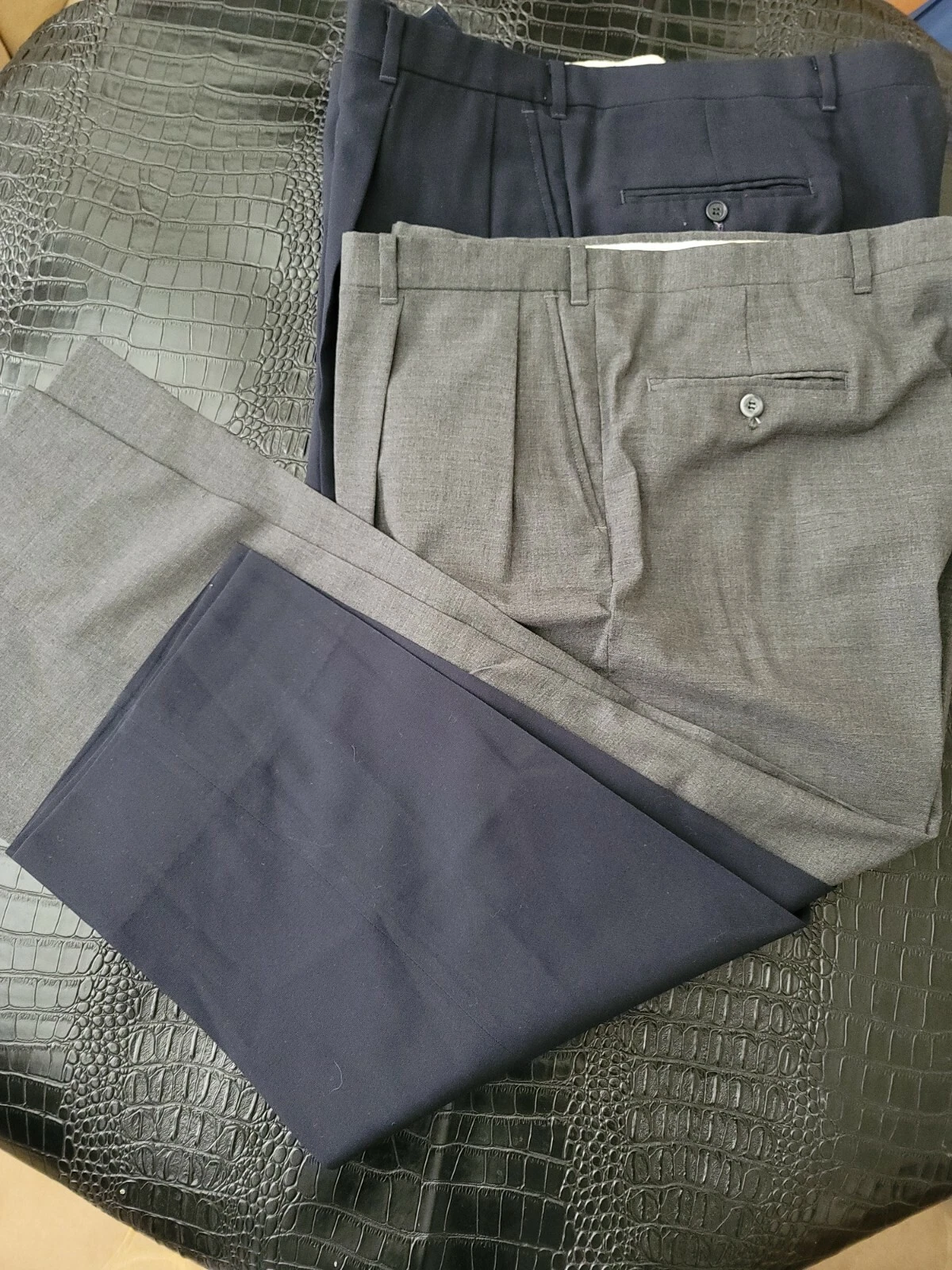 euc vintage Christian Dior taille 38 lot de 2 pantalons plissés noir gris