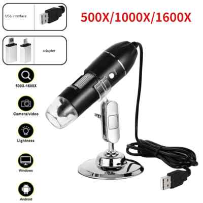 Digital USB Mikroskop Kamera 500X LED Lupe für Handy Reparatur