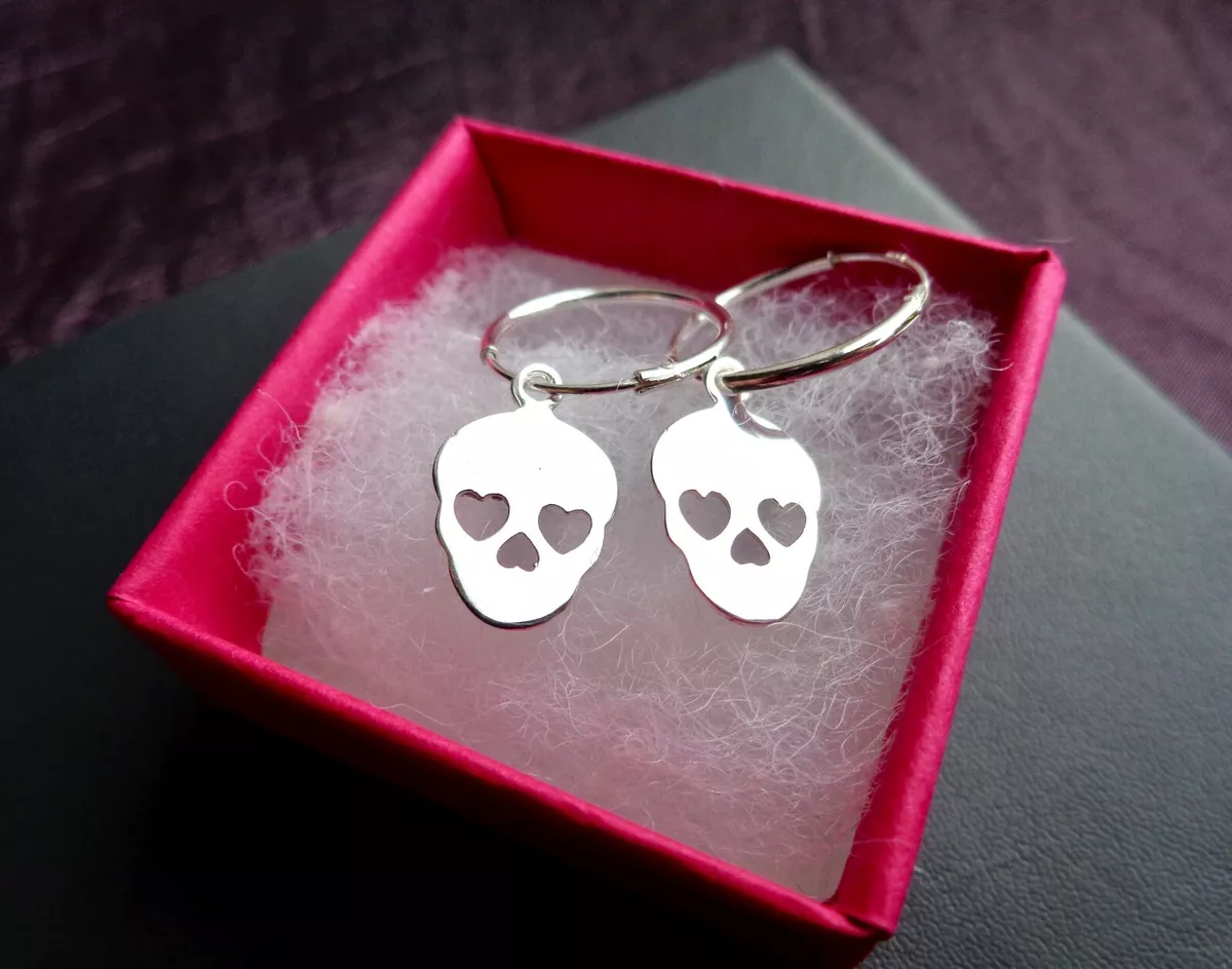 Sugar skull hotsell hoop earrings